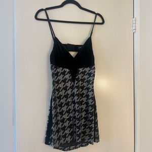 Retrofete Eva Sequined Houndstooth Open-Back Mini Dress